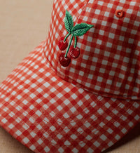 Tracy & Co Baseball Cap - Gingham Cherries