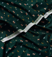Tracy & Co Farm Animals Cotton Fabric - Evergreen