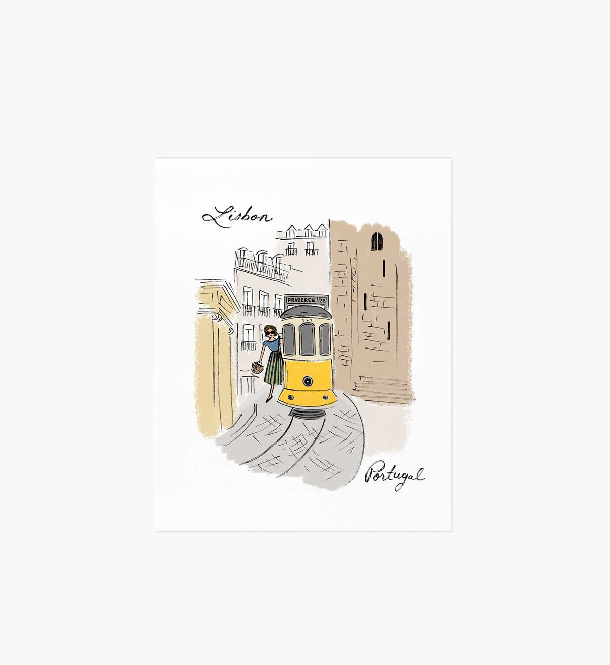 Tracy & Co Lisbon Travel Sketch Art Print
