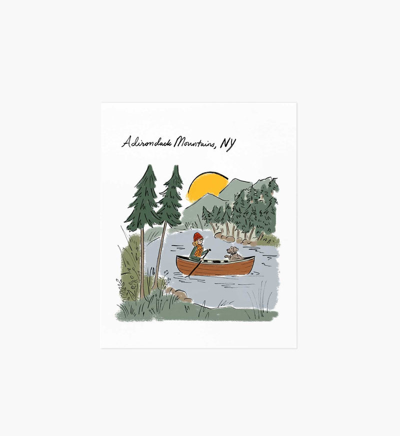 Tracy & Co Adirondack Mountains Travel Sketch Art Print