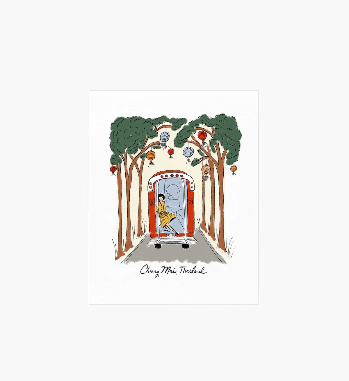 Tracy & Co Chiang Mai Travel Sketch Art Print