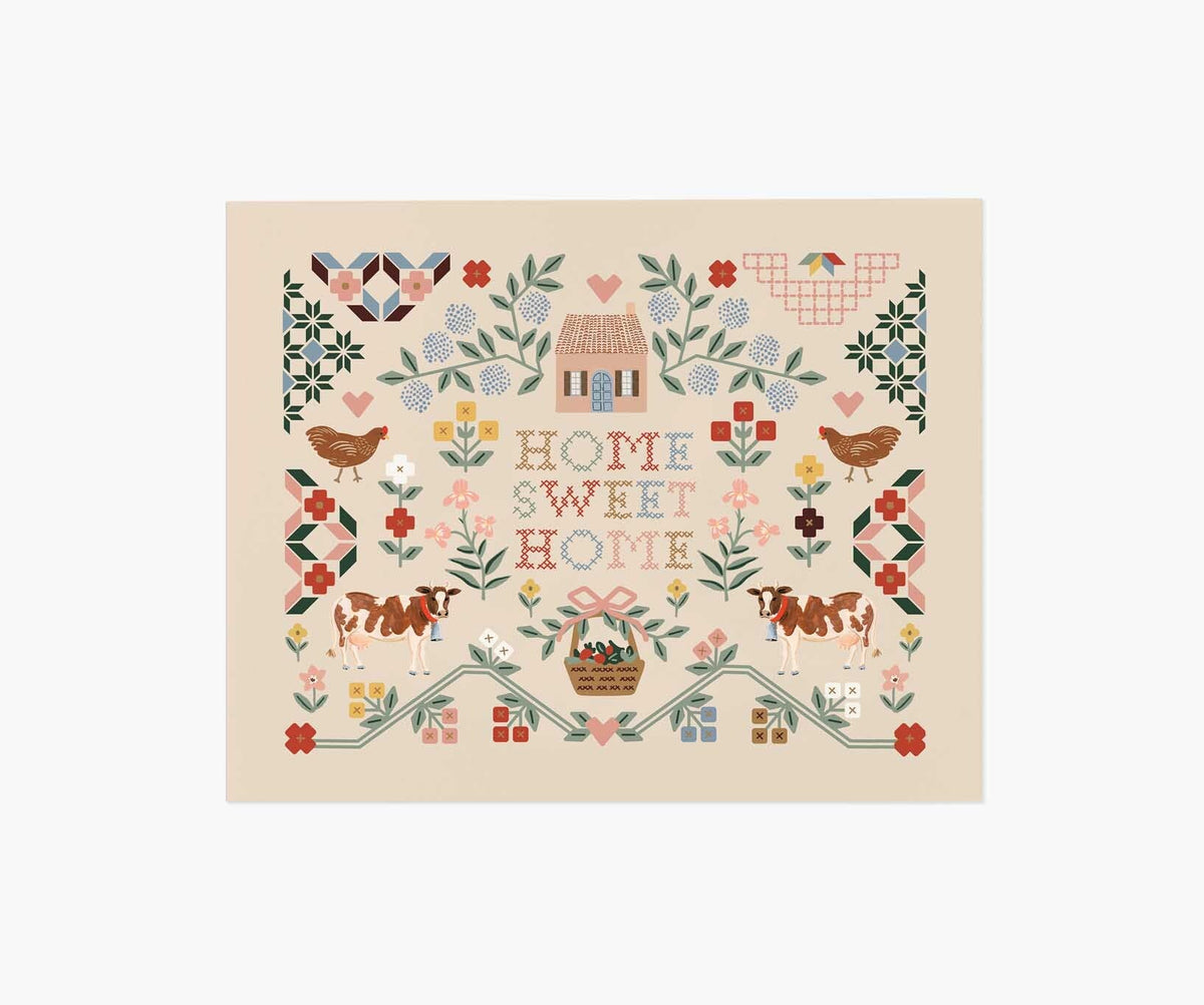 Tracy & Co Home Sweet Home Sampler Art Print