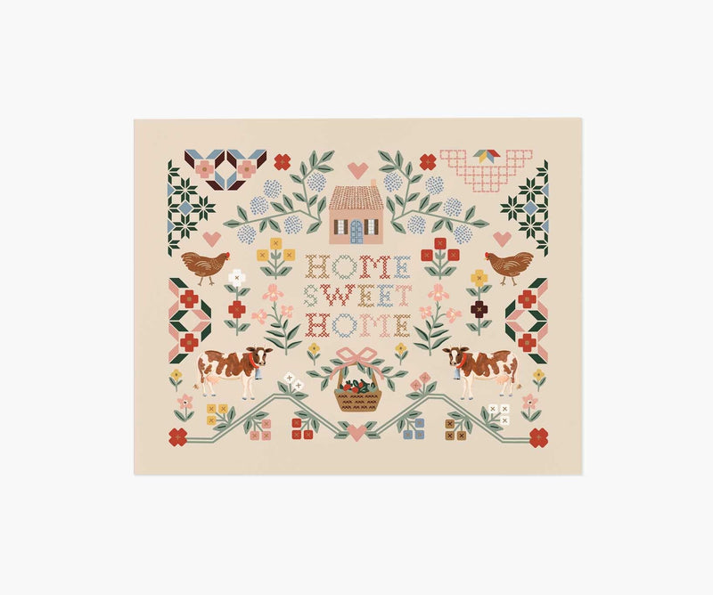 Tracy & Co Home Sweet Home Sampler Art Print
