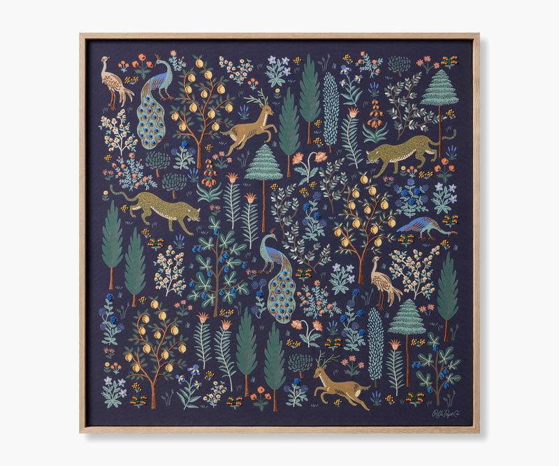 Tracy & Co Framed Wall Art - Menagerie Navy