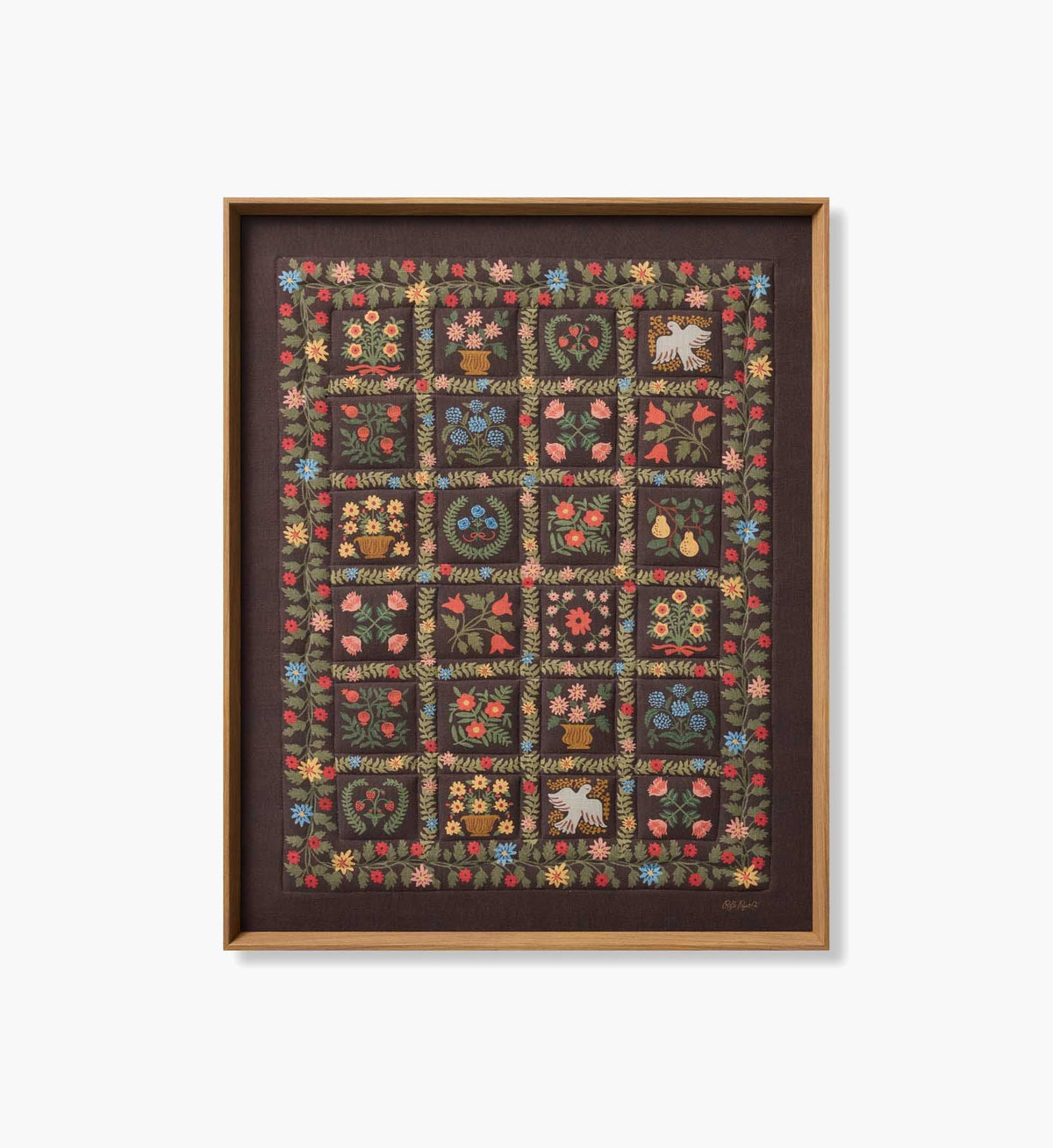 Tracy & Co Framed Wall Art - Helena Quilt Brown