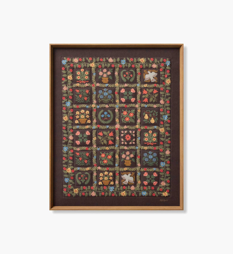 Tracy & Co Framed Wall Art - Helena Quilt Brown
