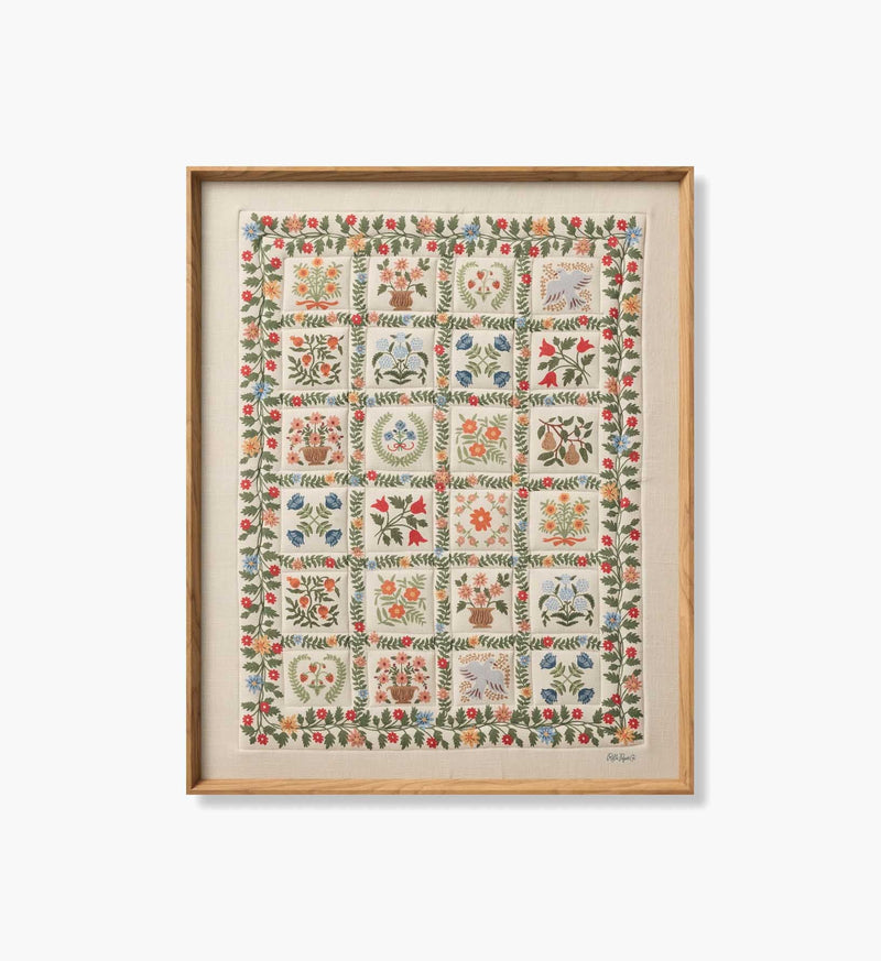 Tracy & Co Framed Wall Art - Helena Quilt Ivory