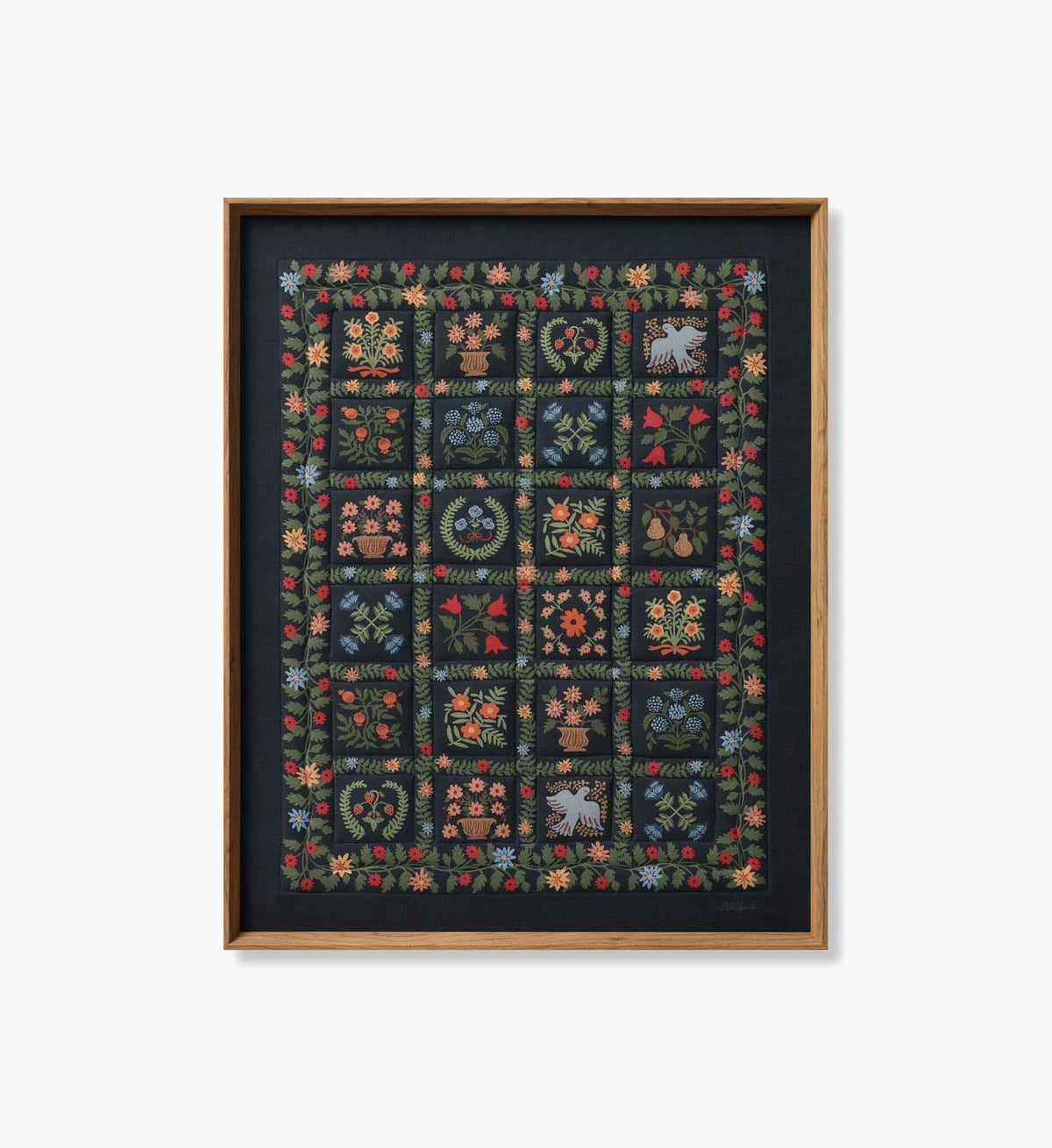 Tracy & Co Framed Wall Art - Helena Quilt Navy