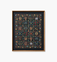 Tracy & Co Framed Wall Art - Helena Quilt Navy