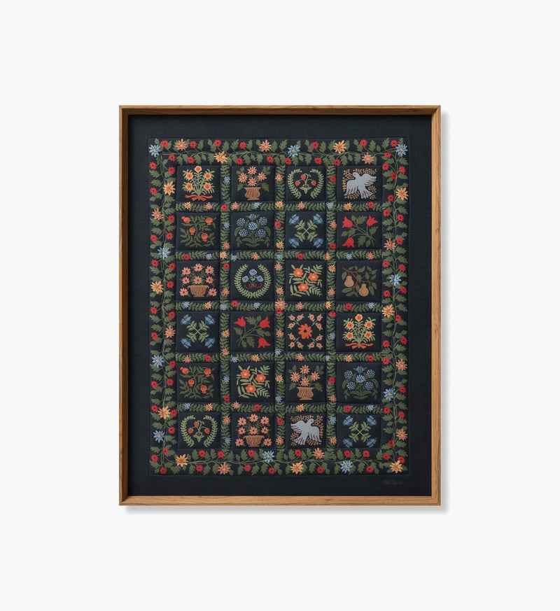 Tracy & Co Framed Wall Art - Helena Quilt Navy