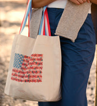 Tracy & Co East West Canvas Tote Bag - Americana