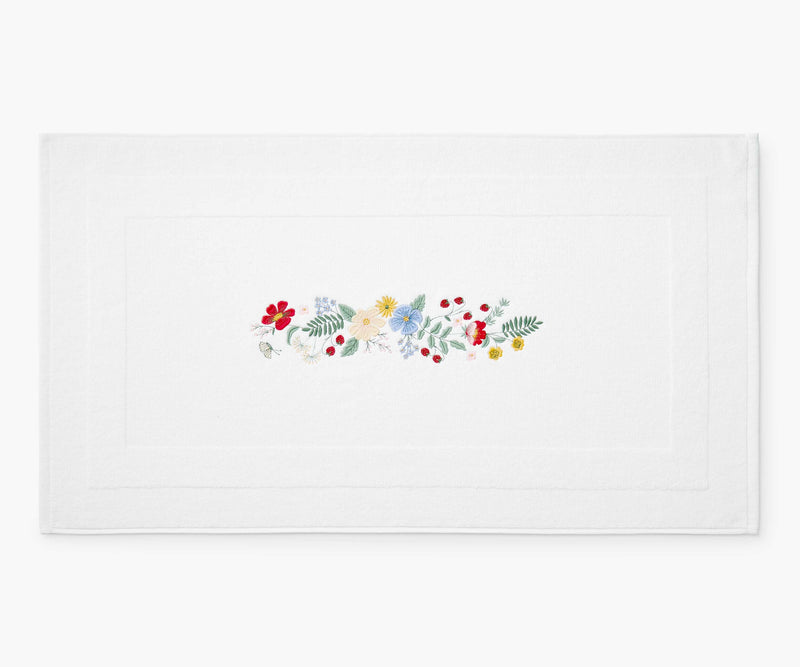 Tracy & Co Embroidered Bath Mat - Strawberry Fields