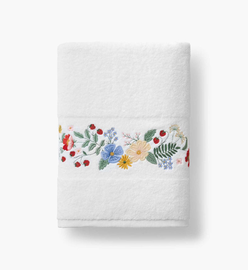 Tracy & Co Embroidered Bath Towel - Strawberry Fields