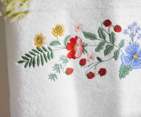 Tracy & Co Embroidered Bath Towel - Strawberry Fields