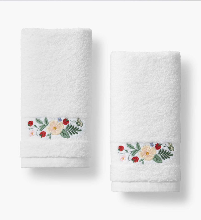 Tracy & Co Embroidered Guest Towel - Strawberry Fields