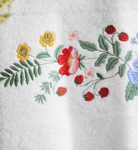 Tracy & Co Embroidered Hand Towel - Strawberry Fields