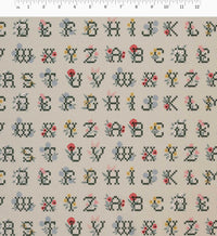 Tracy & Co Cross Stitch Letters Canvas Fabric - Linen