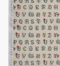 Tracy & Co Cross Stitch Letters Canvas Fabric - Linen