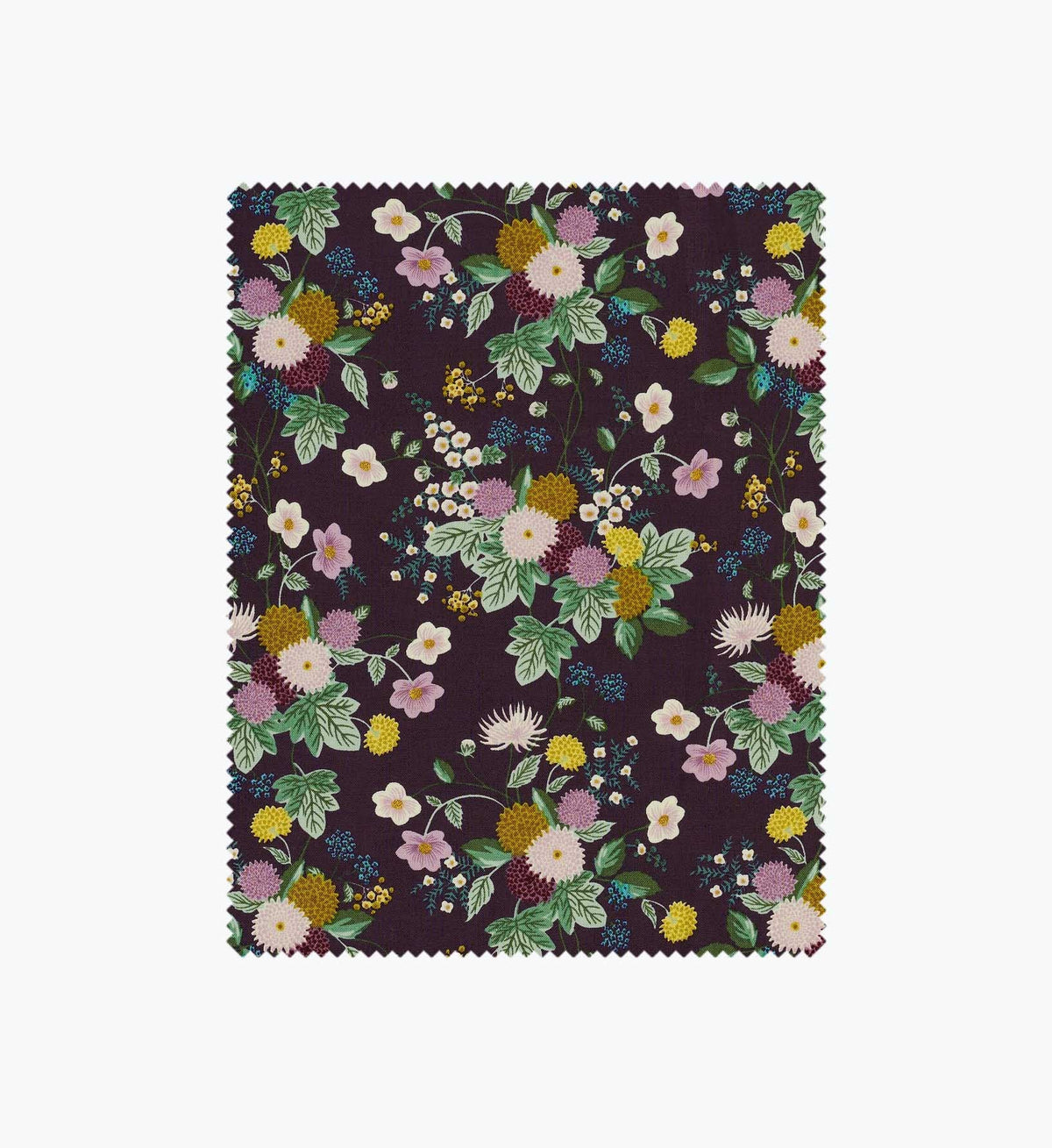Tracy & Co Dahlia Cotton Fabric - Aubergine
