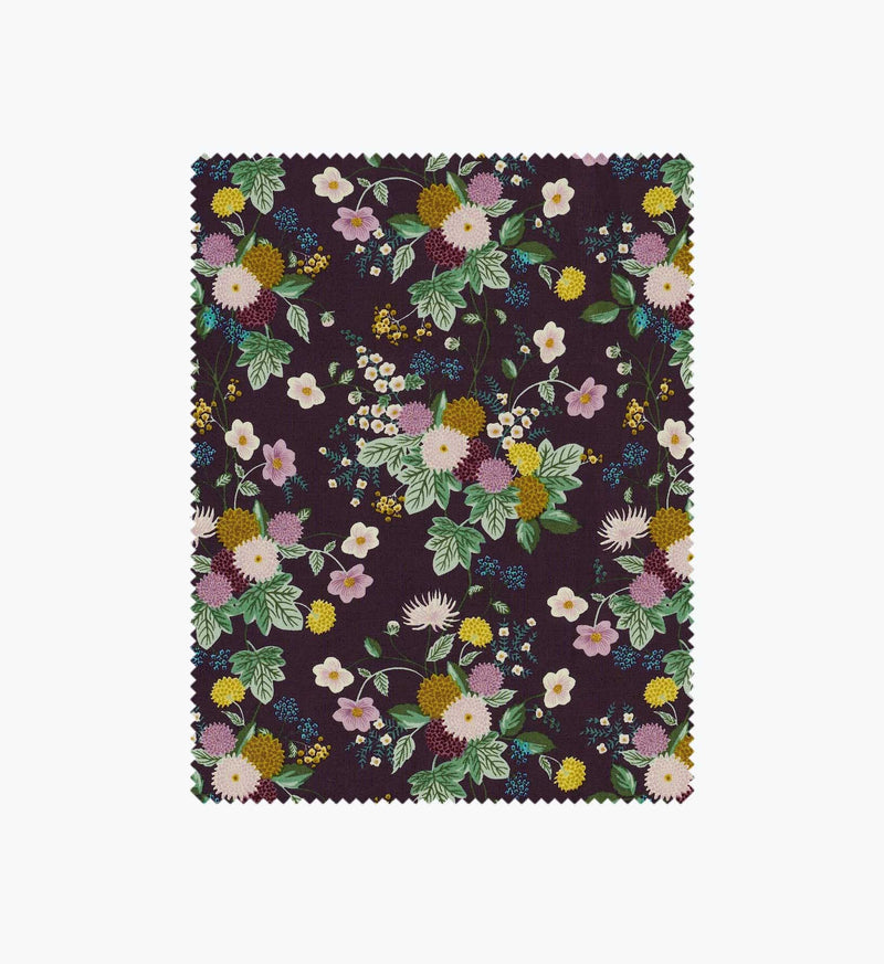 Tracy & Co Dahlia Cotton Fabric - Aubergine