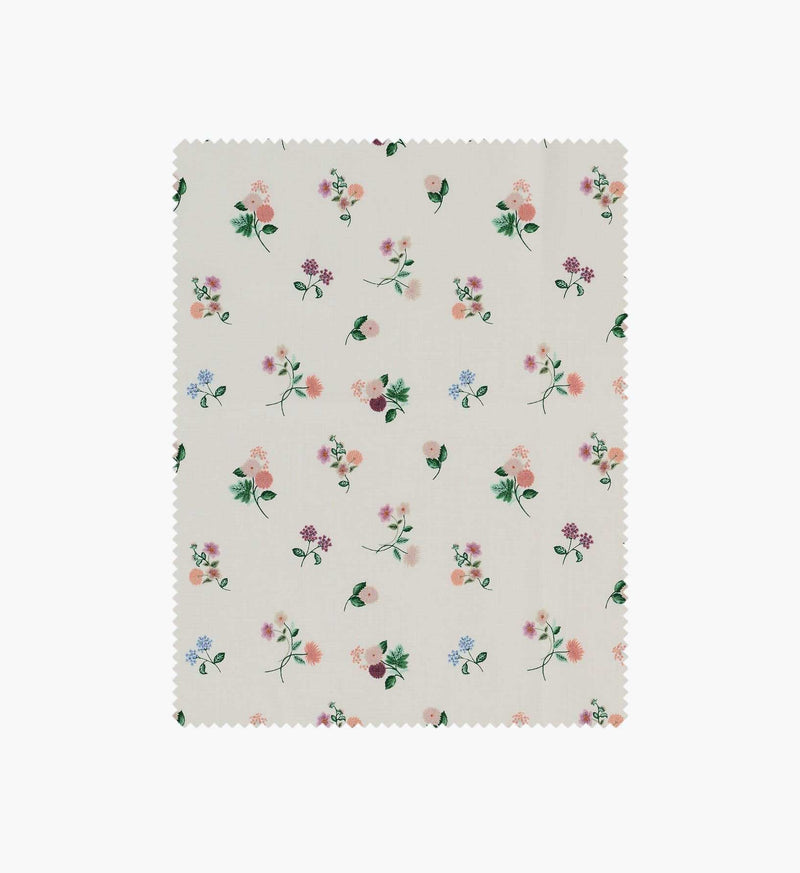 Tracy & Co Ditsy Dahlia Cotton Fabric - Cream