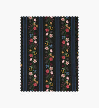 Tracy & Co Floral Trellis Stripe Cotton Fabric - Black