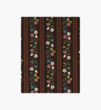 Tracy & Co Floral Trellis Stripe Cotton Fabric - Cocoa
