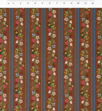Tracy & Co Floral Trellis Stripe Cotton Fabric - Clay