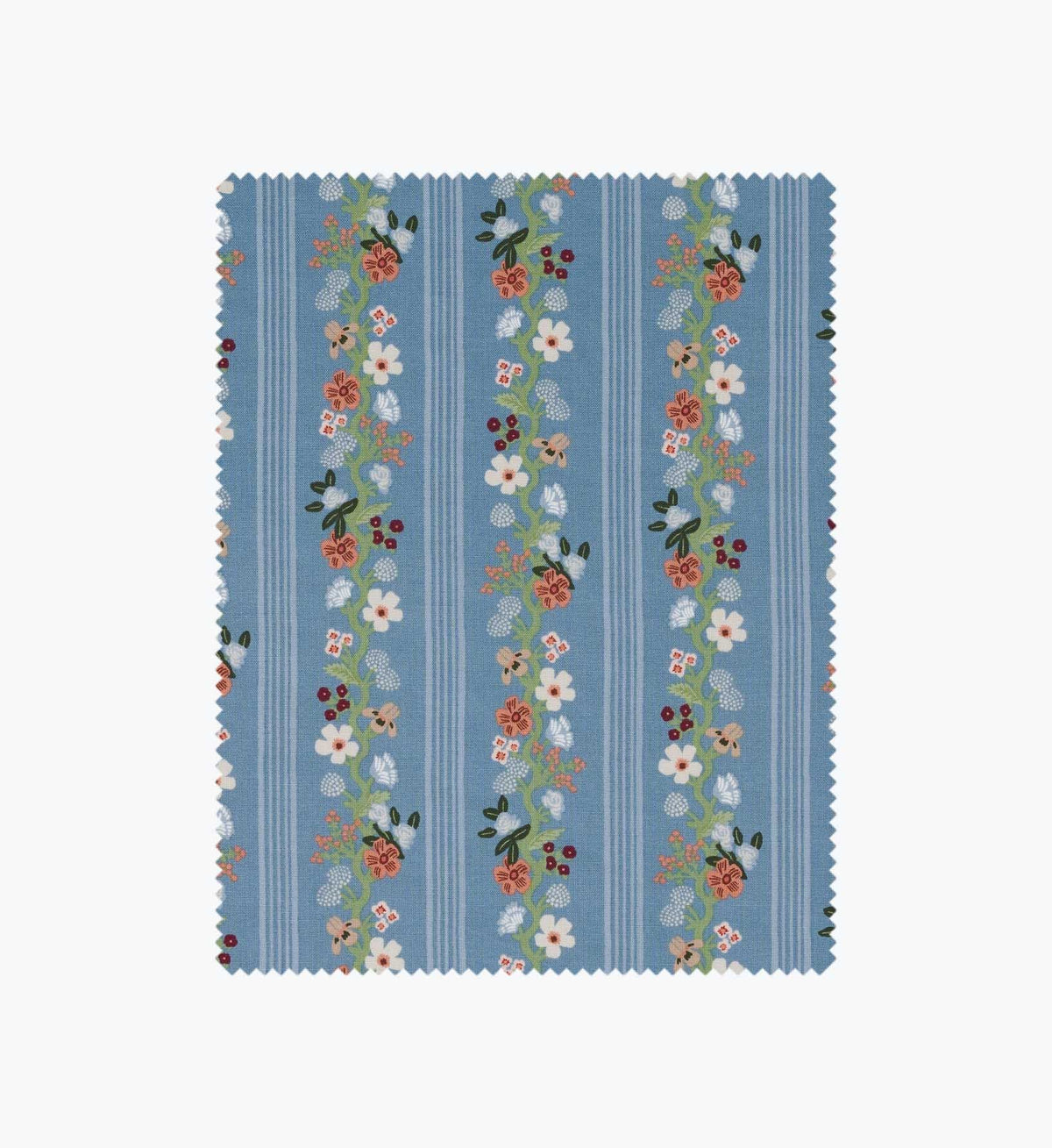 Tracy & Co Floral Trellis Stripe Cotton Fabric - Slate
