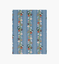 Tracy & Co Floral Trellis Stripe Cotton Fabric - Slate