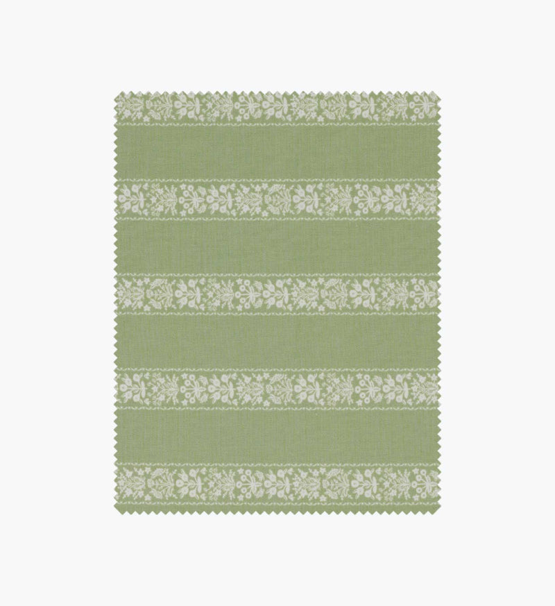 Tracy & Co Estee Stripe Cotton Fabric - Sage