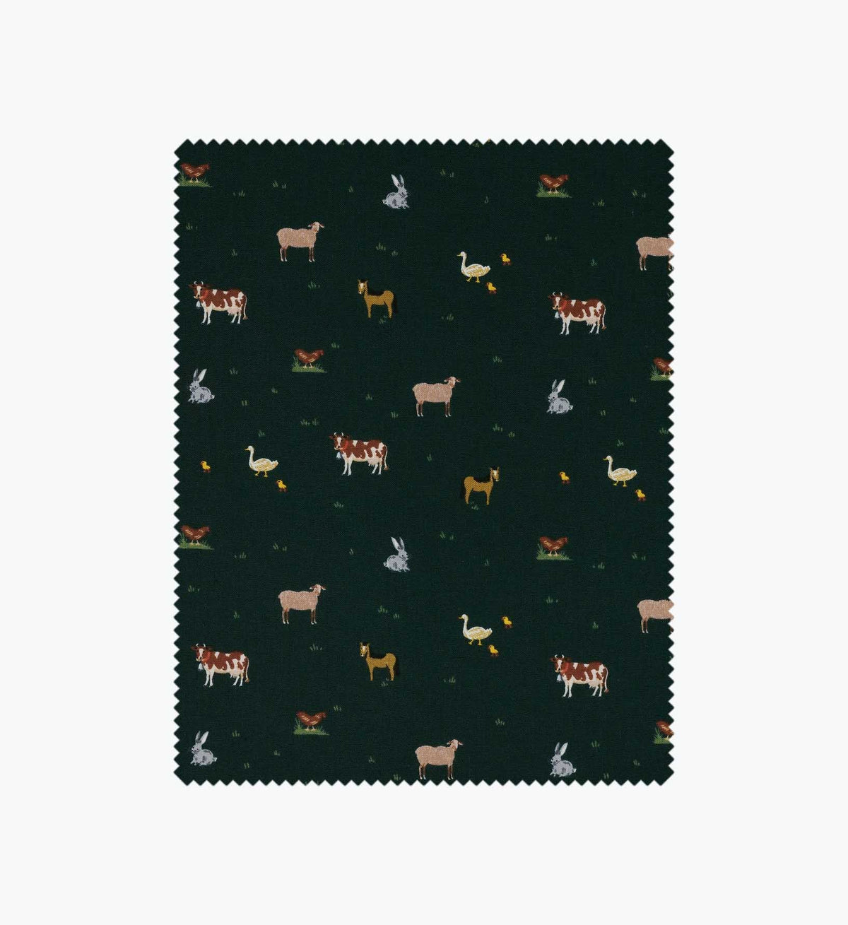 Tracy & Co Farm Animals Cotton Fabric - Evergreen