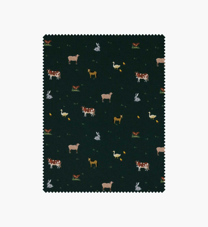 Tracy & Co Farm Animals Cotton Fabric - Evergreen