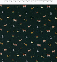 Tracy & Co Farm Animals Cotton Fabric - Evergreen