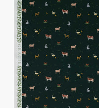 Tracy & Co Farm Animals Cotton Fabric - Evergreen