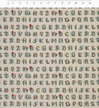 Tracy & Co Cross Stitch Letters Cotton Fabric - Linen