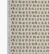 Tracy & Co Cross Stitch Letters Cotton Fabric - Linen