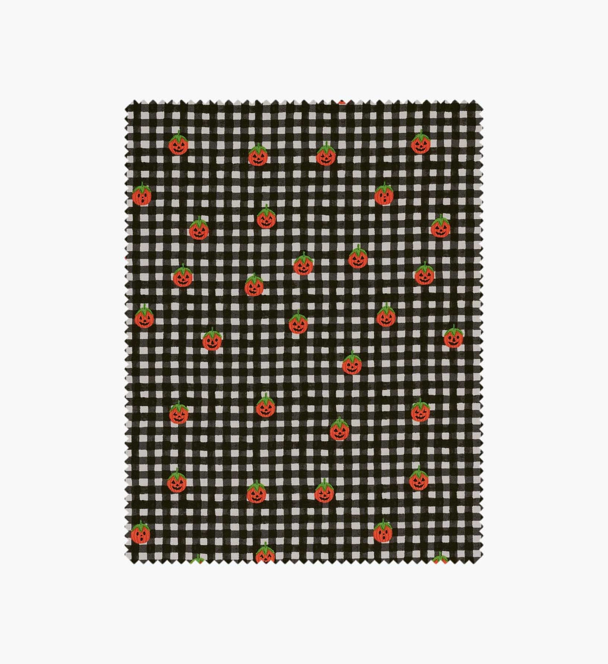 Tracy & Co Pumpkin Gingham Cotton Fabric - Black