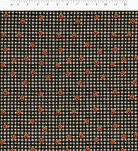 Tracy & Co Pumpkin Gingham Cotton Fabric - Black