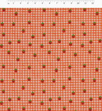Tracy & Co Pumpkin Gingham Cotton Fabric - Orange