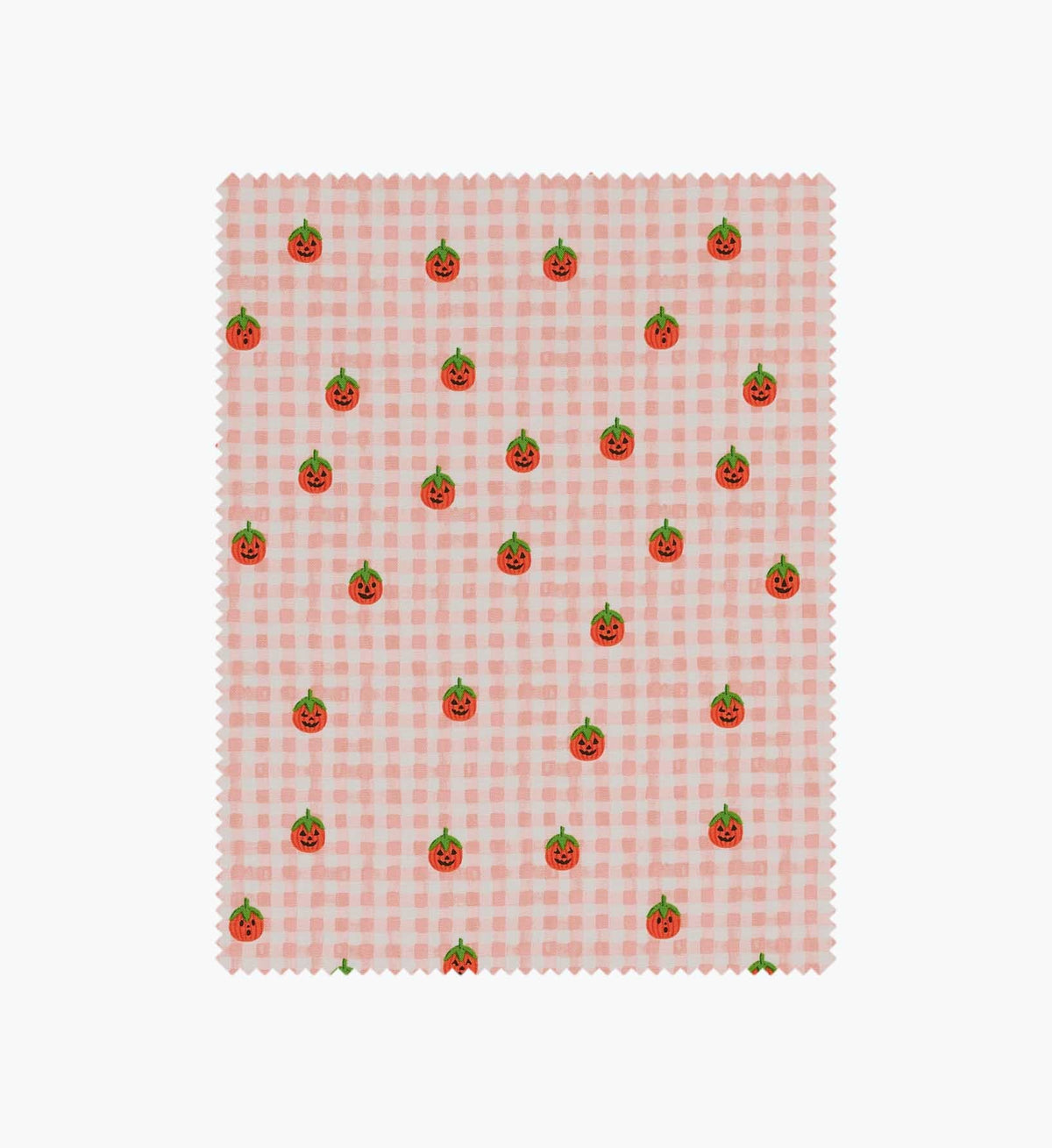 Tracy & Co Pumpkin Gingham Cotton Fabric - Blush