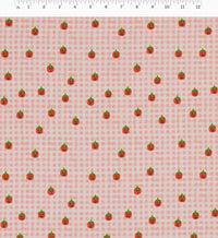 Tracy & Co Pumpkin Gingham Cotton Fabric - Blush