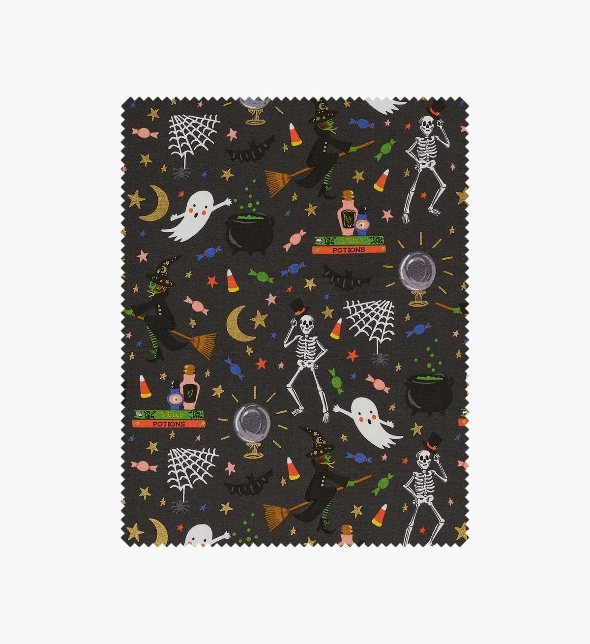 Tracy & Co Halloween Party Cotton Metallic Fabric - Black