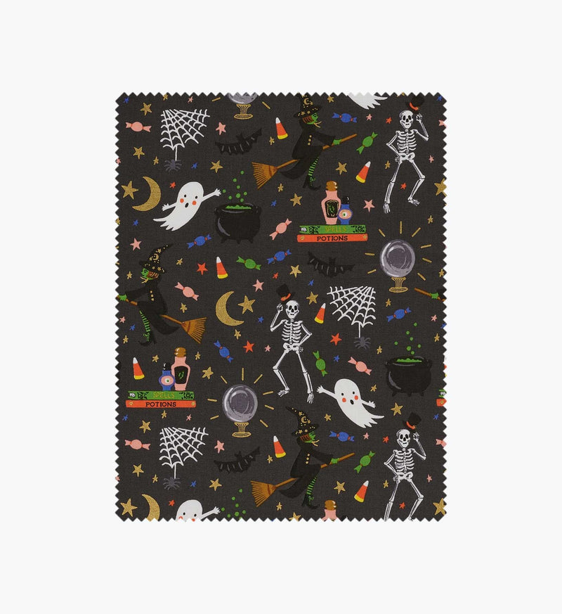 Tracy & Co Halloween Party Cotton Metallic Fabric - Black