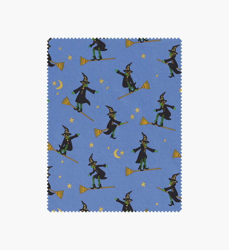 Tracy & Co Wicked Witches Cotton Metallic Fabric - Blue