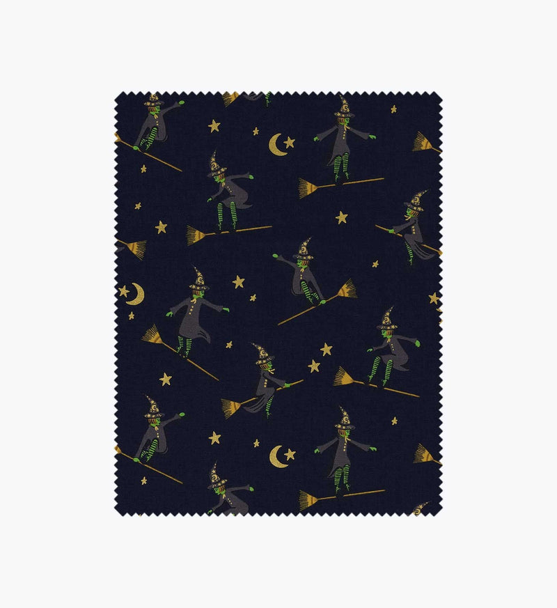 Tracy & Co Wicked Witches Cotton Metallic Fabric - Navy