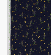 Tracy & Co Wicked Witches Cotton Metallic Fabric - Navy