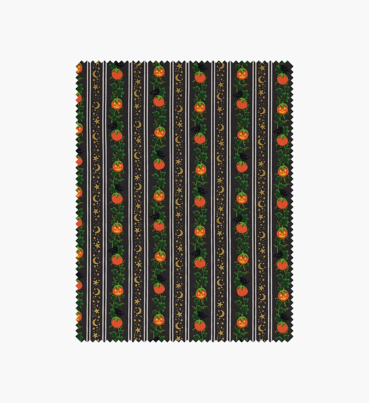 Tracy & Co Pumpkin Patch Cotton Metallic Fabric - Black
