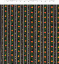Tracy & Co Pumpkin Patch Cotton Metallic Fabric - Black