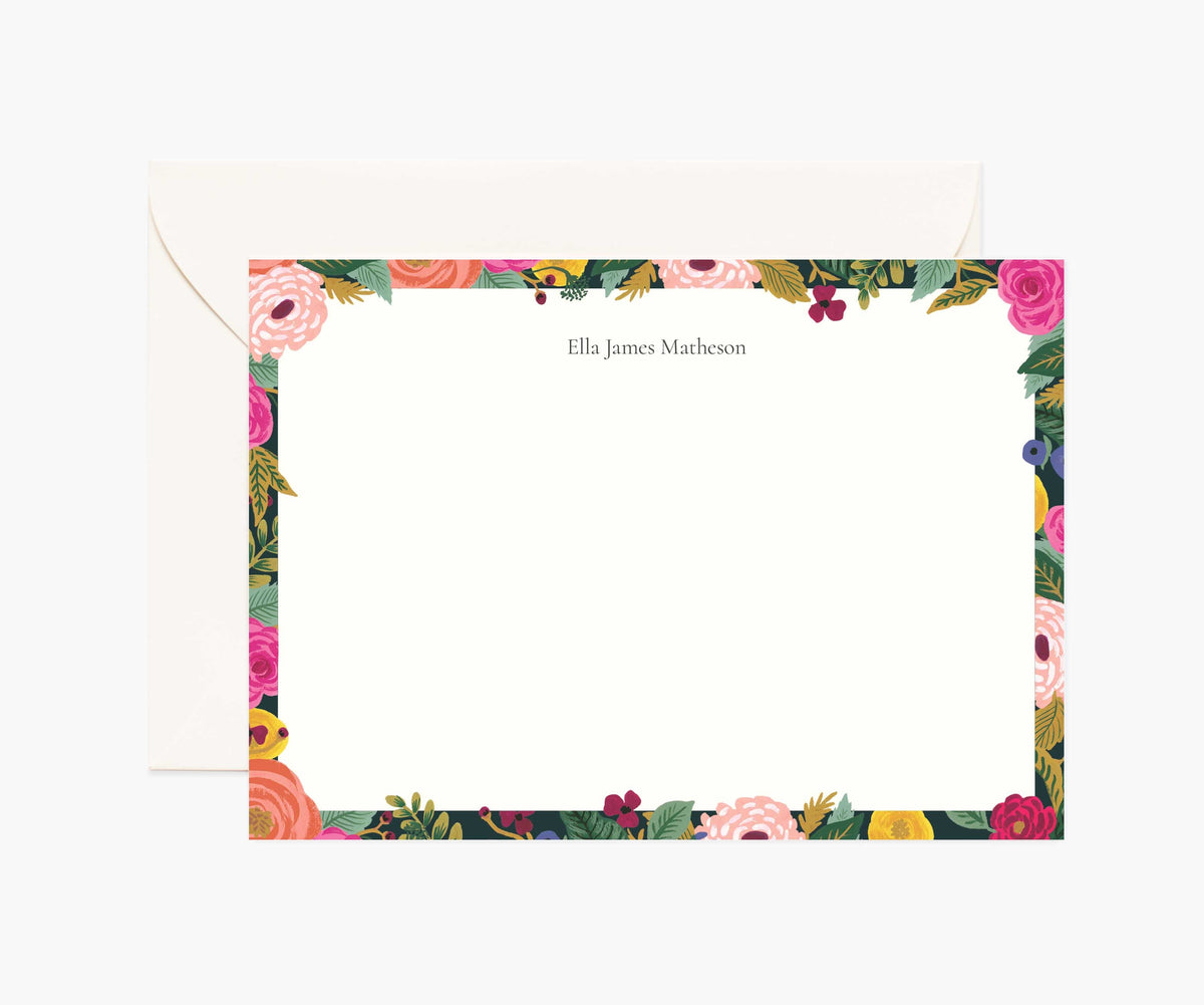 Tracy & Co Floral Personalized Stationery - Juliet Rose